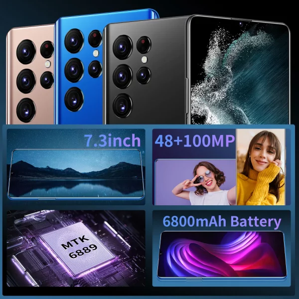 Unlocked S23 ULTRA Original 7.3 Inch 16GB+1TB Smartphones Gaming  Android 14 5G Mobile Phone